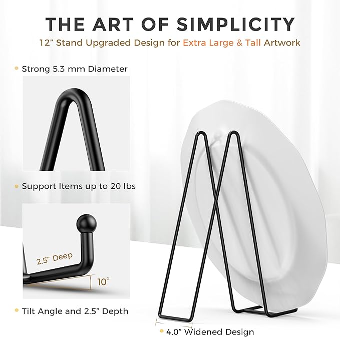 TR-LIFE 12 Inch Plate Stands for Large Heavy Duty Display - Image 2