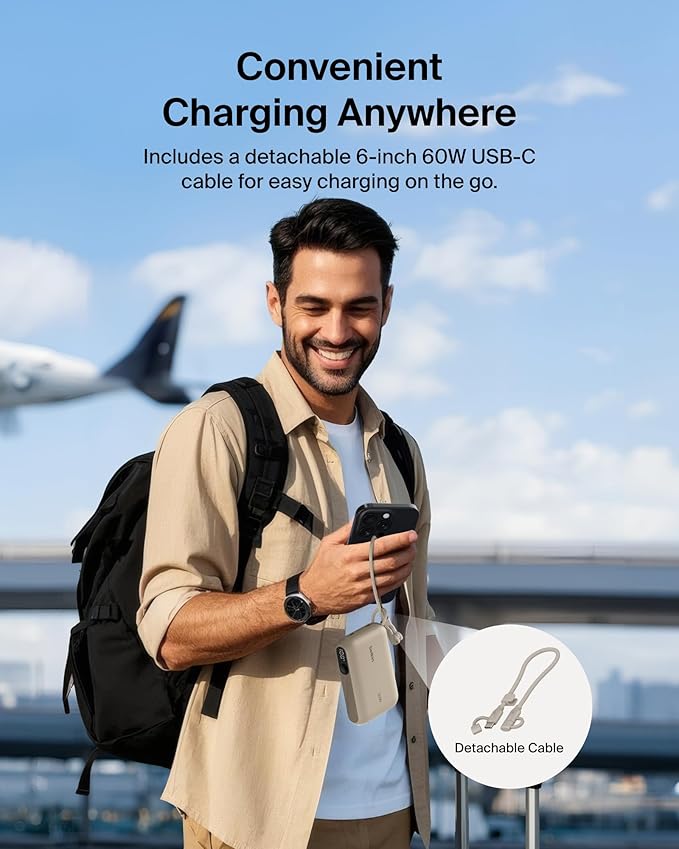 Belkin Portable Charger, Slim USB-C Power Bank 10, 000mAh w/ 2 USB-C Ports - Image 5