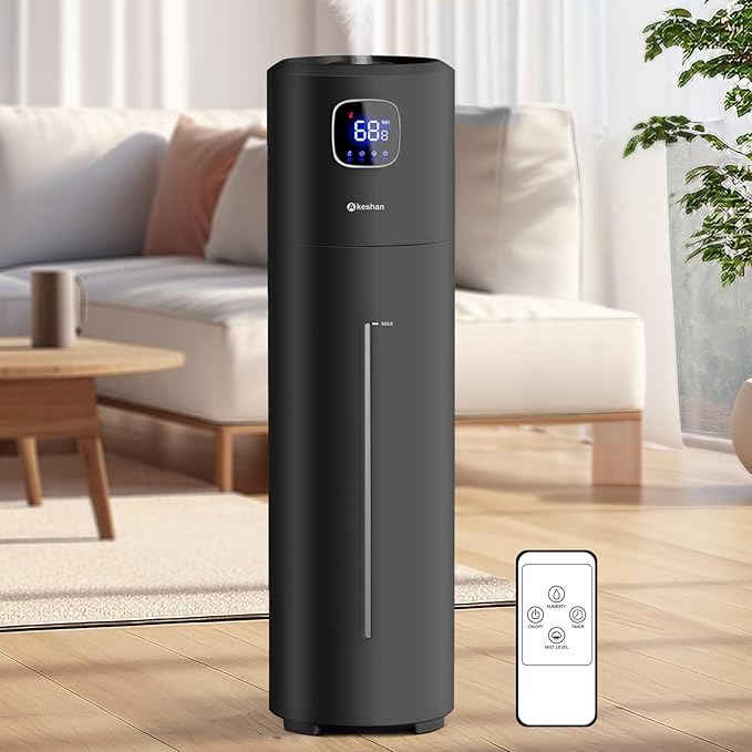 Akeshan Large Humidifiers for Bedroom, 9L/2.5Gal Ultrasonic Cool Mist, Top Fill by Akeshan