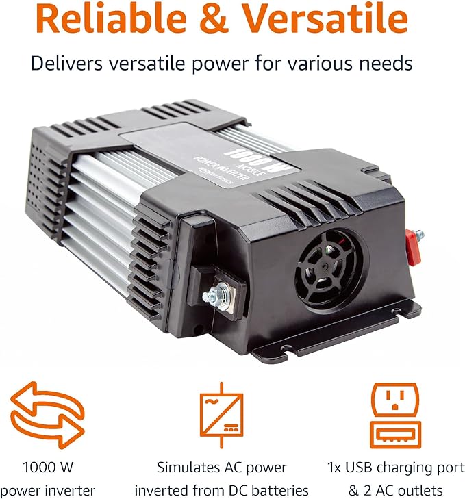 Amazon Basics 1000W Car Power Inverter - 12V to AC 110V - Image 2