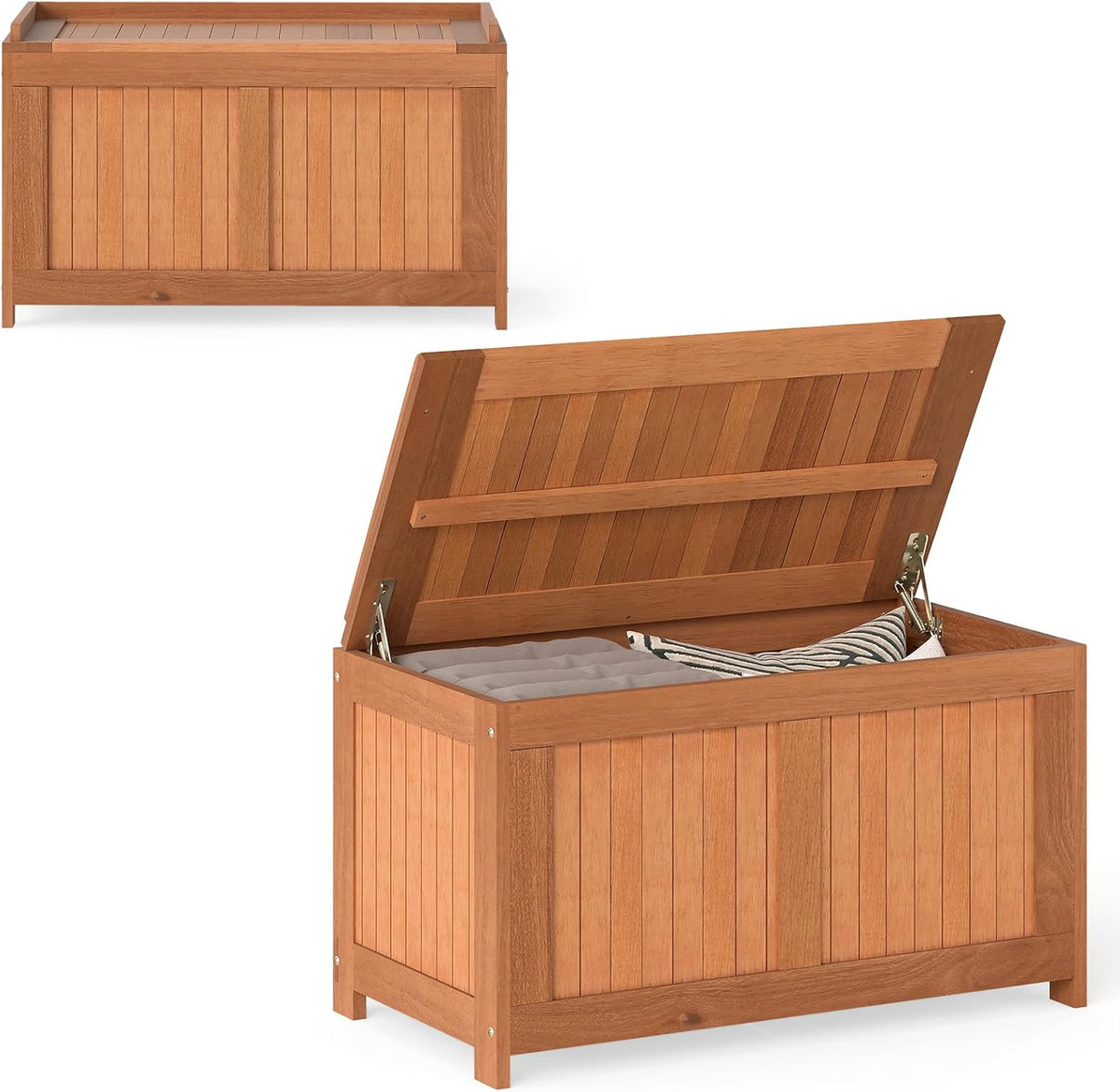 relax4life wood deck box, 52 gallon backyard storage, main product view