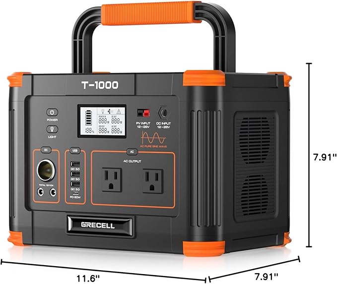 GRECELL 999Wh Solar Generator 1000W, Portable Power Station - Image 10