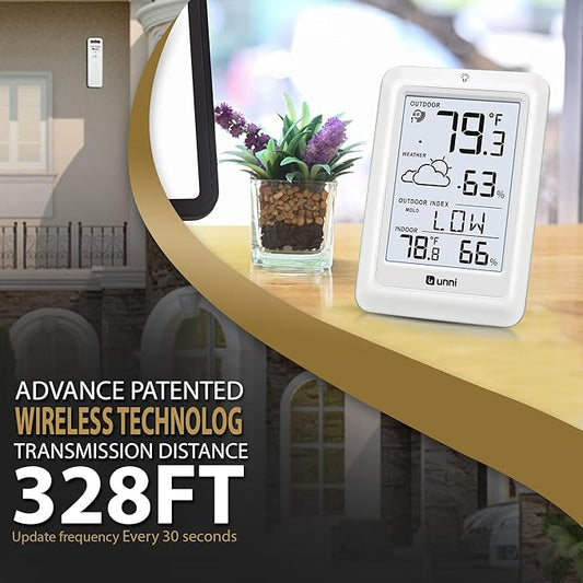 Indoor Outdoor Thermometer Wireless Weather Station, Temperature Humidity - Image 2