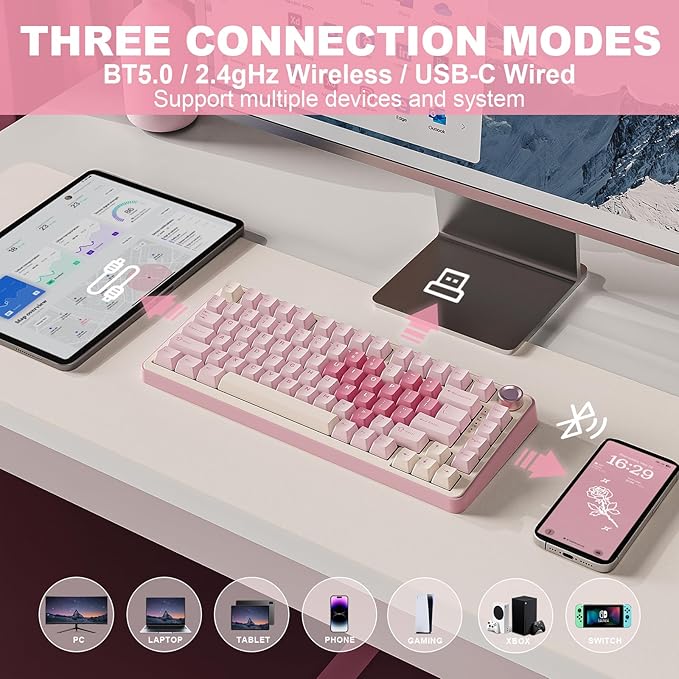 YUNZII B75 PRO Wireless Mechanical Keyboard, 75% Layout - Image 3