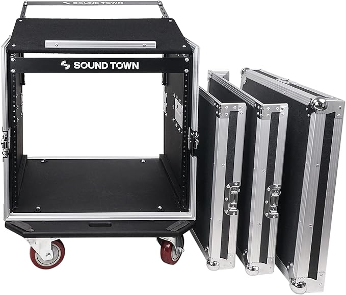 Sound Town High-Quality 1/2” Plywood 10U PA DJ Pro Audio Rack/Road ATA Case - Image 3
