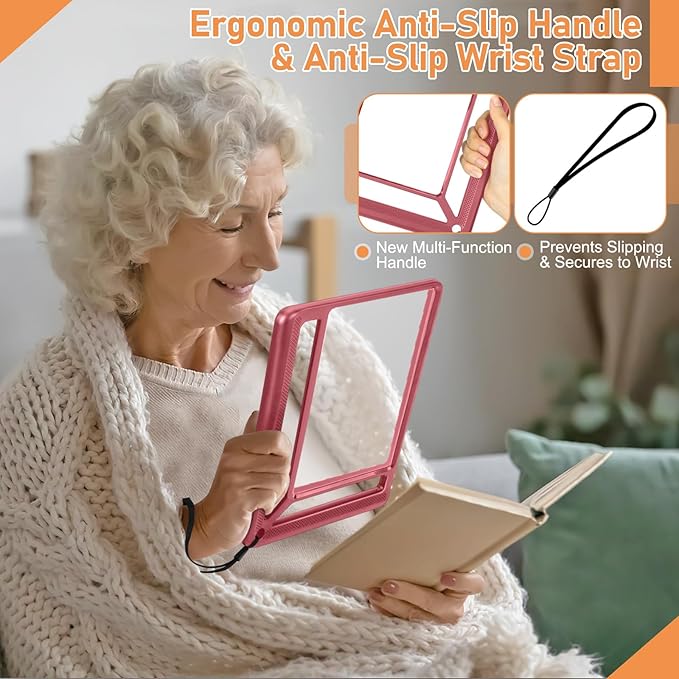 5X Full Page Magnifying Glass for Reading, Lightweight Rectangular Magnifier - Image 3