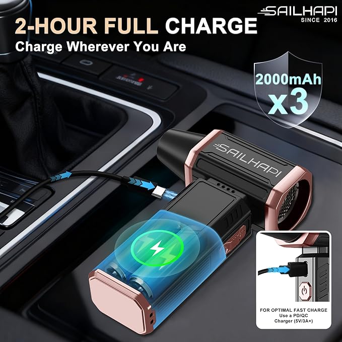 SAILHAPI Electric Air Duster, 300000RPM High-Speed Cordless Blower Fan - Image 4