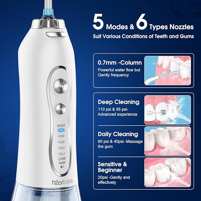 H2ofloss Water Dental Flosser Portable Dental Oral Irrigator - Image 3