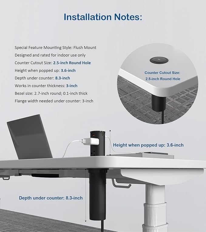 Jgstkcity 2.5 inch Hole Pop up Outlet - Image 4