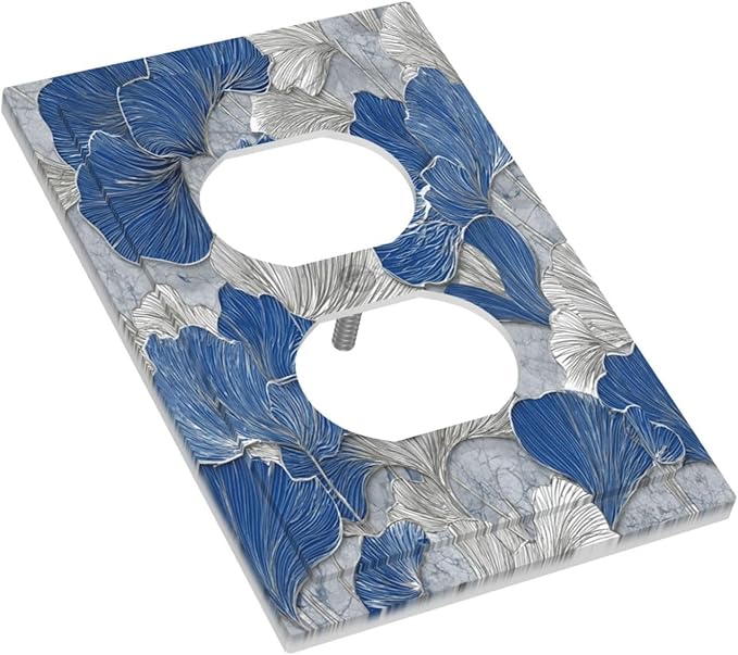 Bvtewkhz Abstract Blue Marble Plant Leaves Duplex Outlet Decorative Light - Image 3