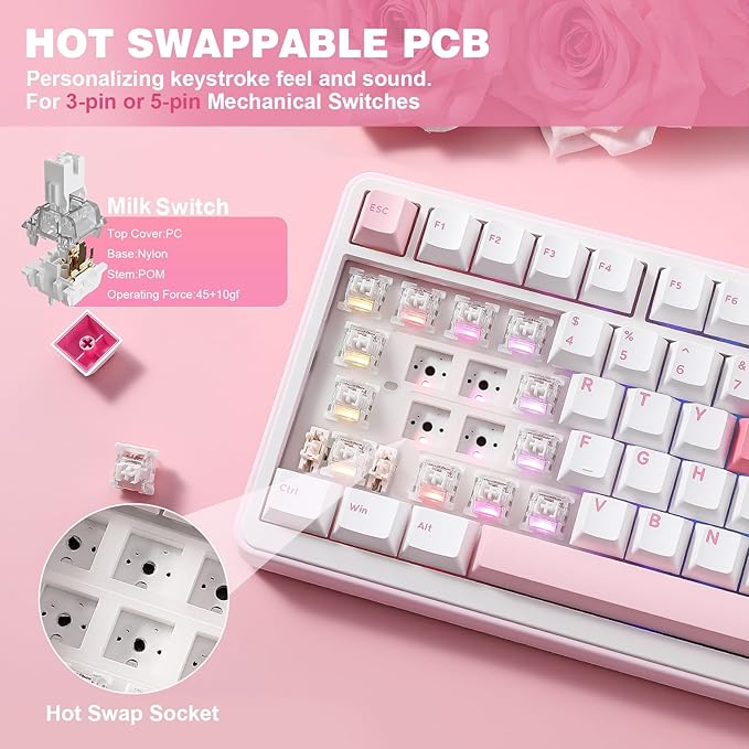 YUNZII B75 PRO Wireless Mechanical Keyboard, 75% Layout - Image 5
