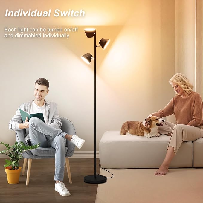 Pesken 42W LED Tree Floor Lamp, 4500 Lumens Dimmable Standing Lamp - Image 2