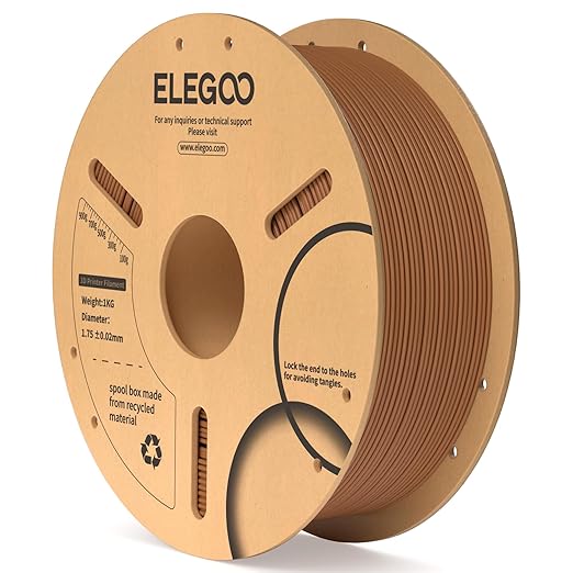 ELEGOO PLA Filament 1.75mm Brown 1KG, 3D Printer Filament Dimensional Accuracy by ELEGOO