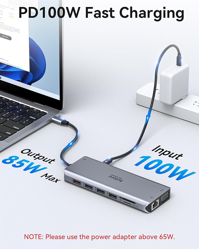 Selore USB C Docking Station Dual Monitor, LaptopDocking Station, 14 in 1 - Image 5