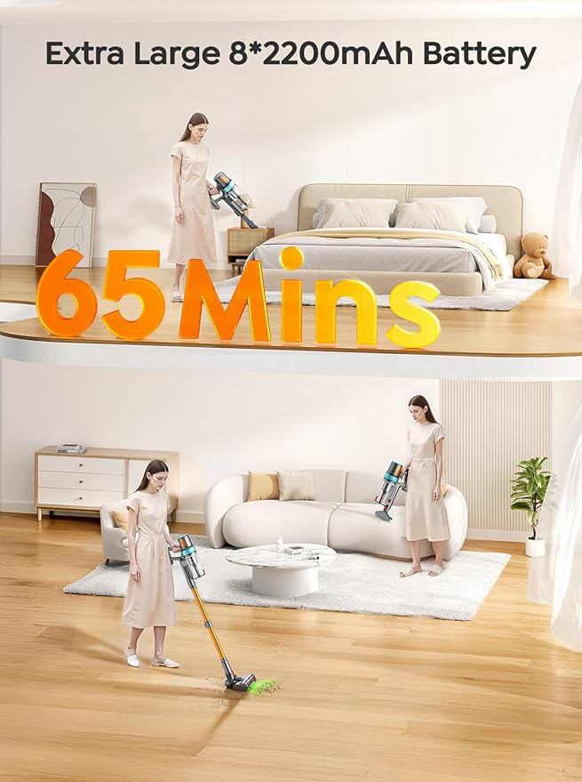 INTETURE Cordless Vacuum Cleaner, 600W 50KPA 65Mins Vacuum Cleaners - Image 5