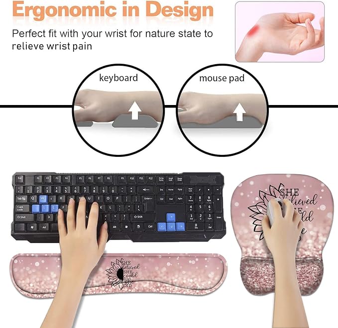 Mouse Pad Wrist Support and Keyboard Wrist Rest Set - Image 4