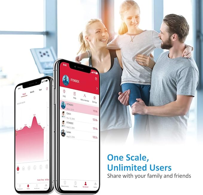 FITINDEX Scale with BMI, Body Fat, Muscle Mass, Smart Scale - Image 7