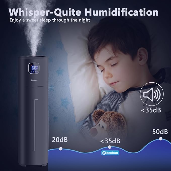 Akeshan Large Humidifiers for Bedroom, 9L/2.5Gal Ultrasonic Cool Mist, Top Fill - Image 7