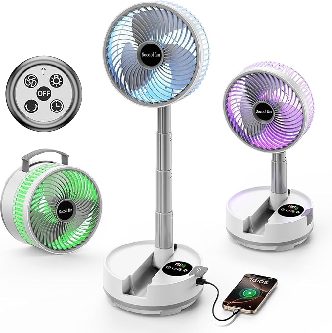 Socool 20000mAh Portable Fan Foldable Wireless Battery Rechargeable by Socoolfancoolinhand