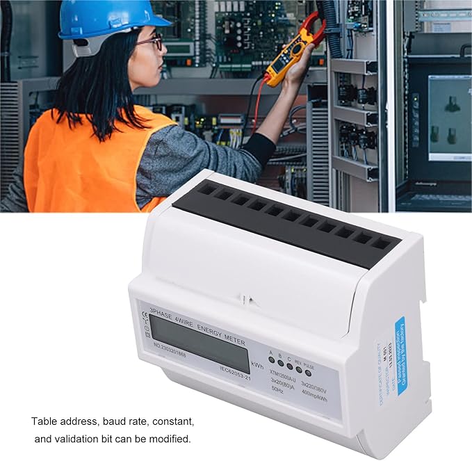 Tyenaza Electric Meter, 3 Phase 4 Wire 7P LCD Digital Display DIN Rail Mount - Image 5