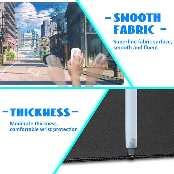 Desk Mat, Anime Summer Street Scenery Extended Gaming Mouse Pad Large, - Image 5