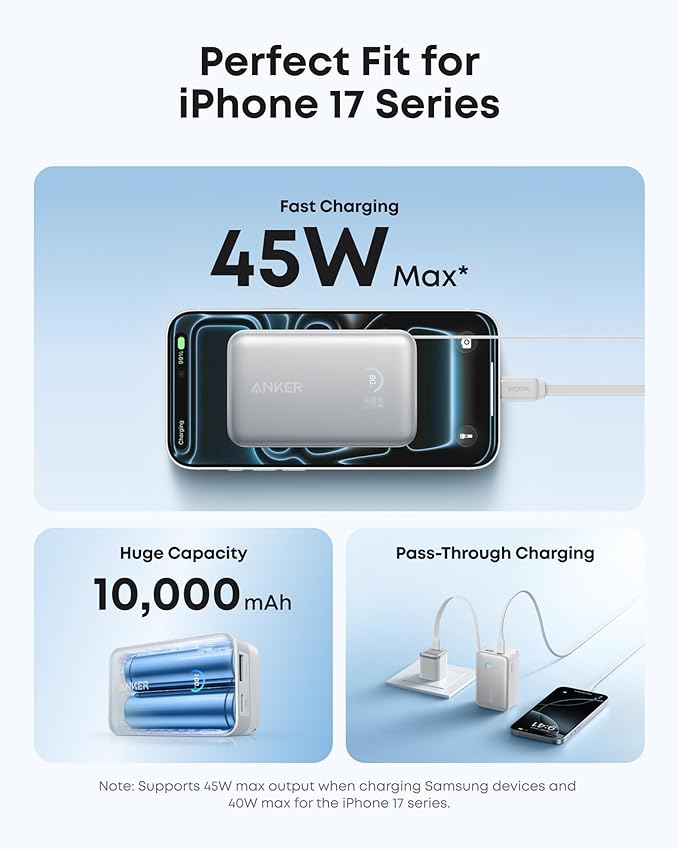 Anker Nano Portable Charger, 000mAh 45W Max Compact Power Bank, Travel - Image 3