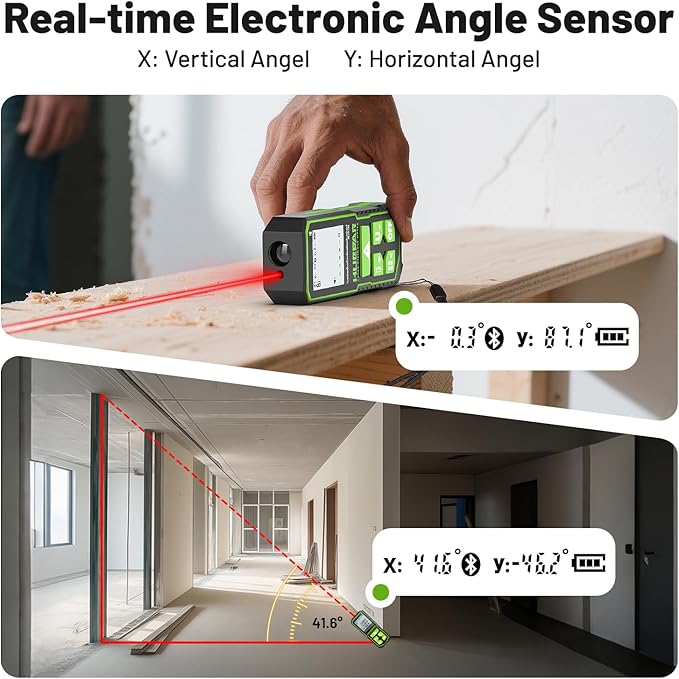Huepar Laser Distance Measure 395Ft. Digital Rechargeable Laser Measuring Tool - Image 7