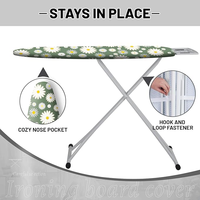 Extra Thick Ironing Board Cover and Pad, 15x54 Ironing Board Cover, Resist - Image 3