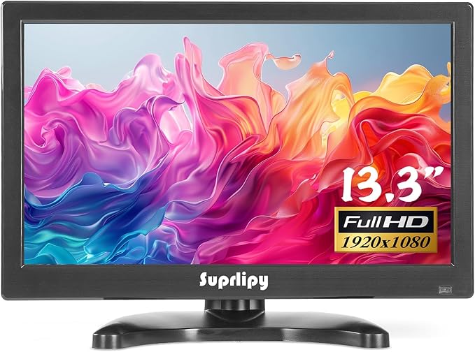 Suprlipy 13.3 inch FHD Small IPS Monitor LCD Display Screen 1920x1080 60Hz 16:9 by Unknown