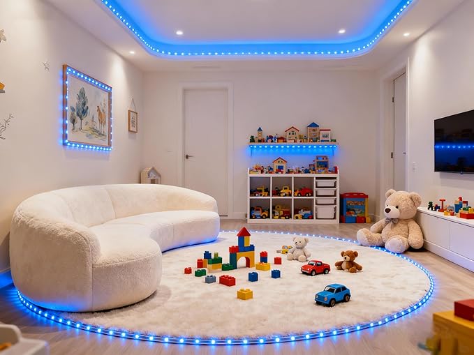 Aalnfe Blue Led Lights Strip Indoor Rope Lights Easy DIY Cuttable Strip Lights - Image 9