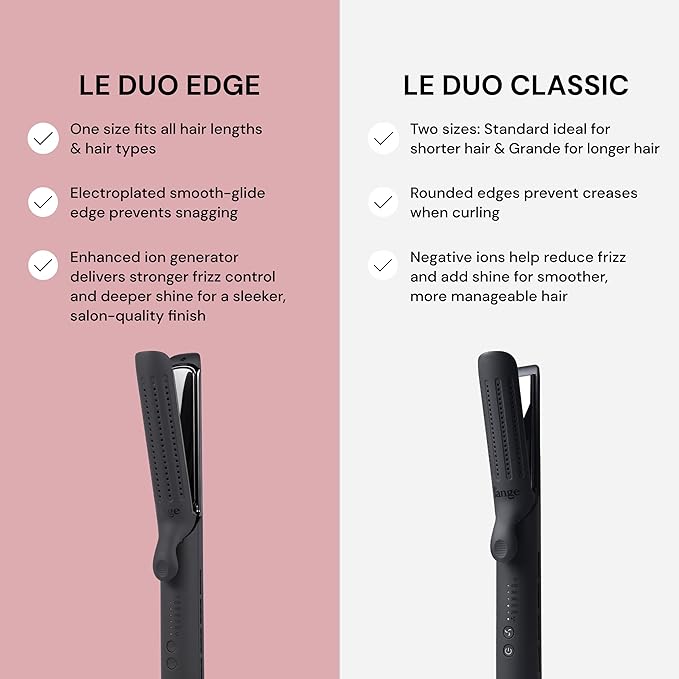 L'ANGE HAIR Le Duo Edge 360° Airflow Titanium Styler Blush | 2-in-1 Flat Iron - Image 5