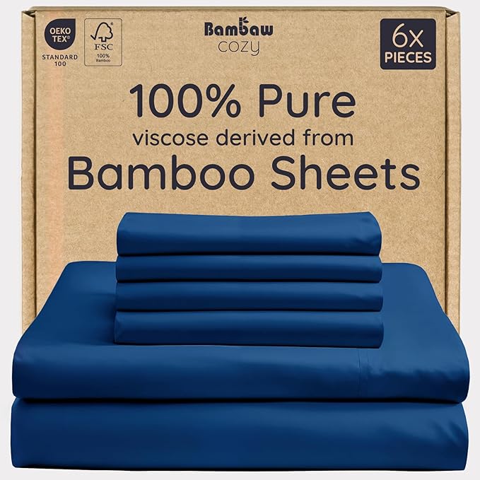 Bambaw King Sheet Set 6pcs – 100% Viscose Derived from Bamboo Sheets, Buttery by Bambaw