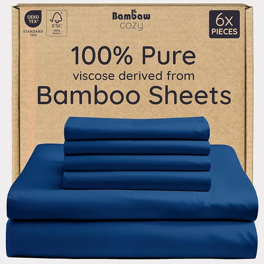 Bambaw King Sheet Set 6pcs – 100% Viscose Derived from Bamboo Sheets, Buttery by Bambaw
