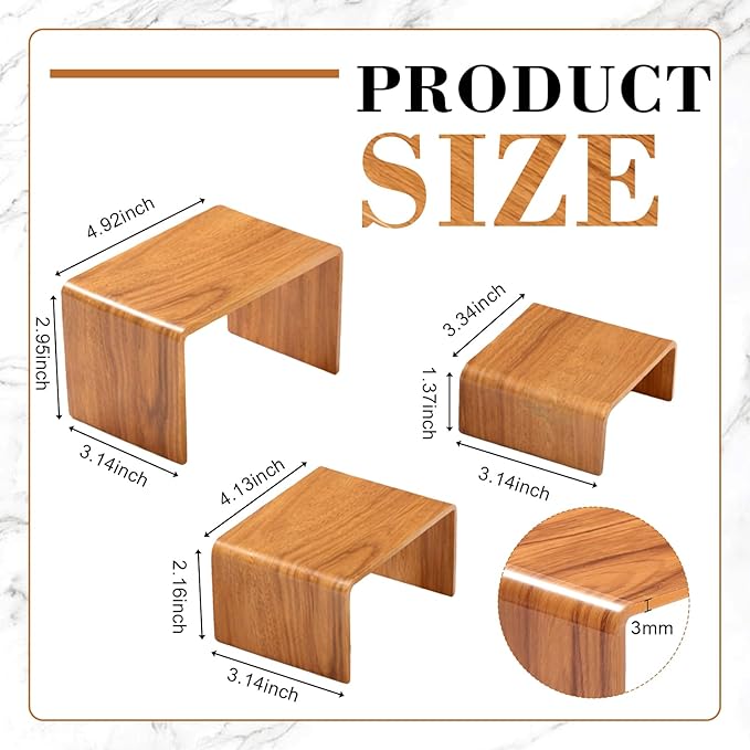Chuangdi 2 Sets Acrylic Display Risers, Product Stand, Jewelry Display Riser - Image 2