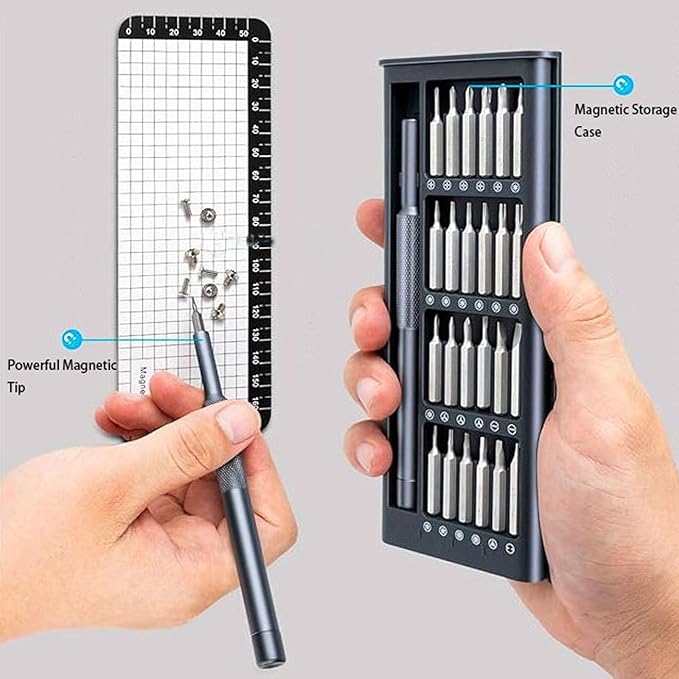 Card Holder 25-IN-1 Precision Small Screwdriver Set, Professional Mini Bit Tool - Image 4