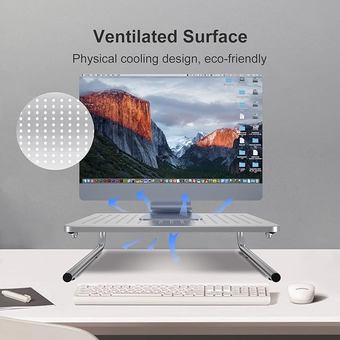 suptek Monitor Stand Riser, Laptop Holder Printer Riser Desk Accessories - Image 3