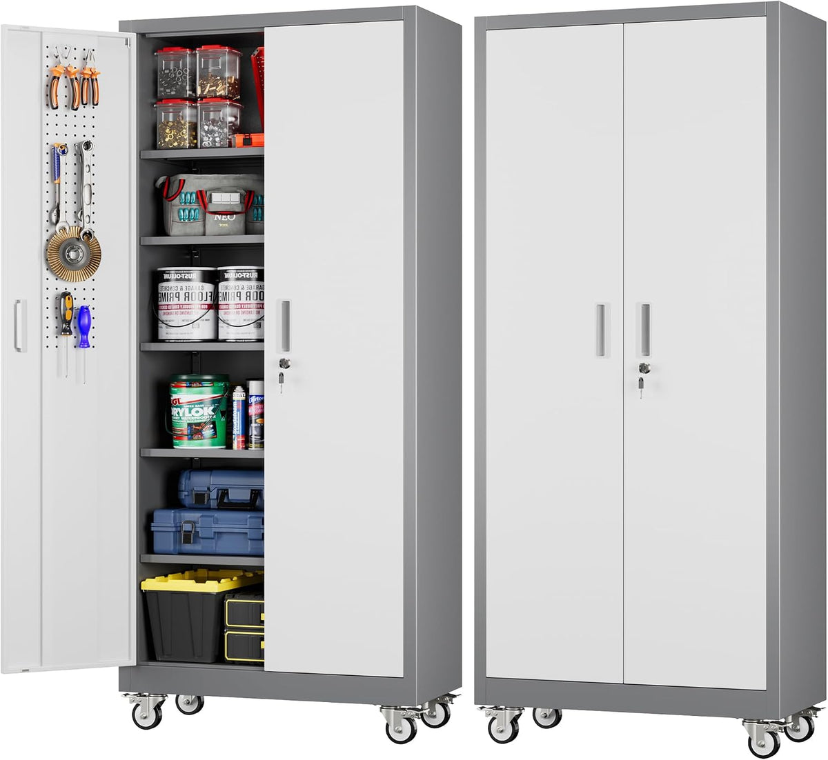 aobabo upgrade 71h''*32''w*16''d metal garage storage cabinet with, main product view