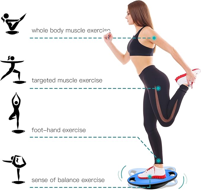 EVERYMILE Wobble Balance Board, Exercise Balance Stability Trainer Portable - Image 6