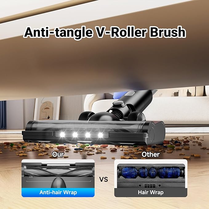 BSNAW Cordless Vacuum Cleaner for Home, 8-in-1 Lightweight Stick Vacuum - Image 4