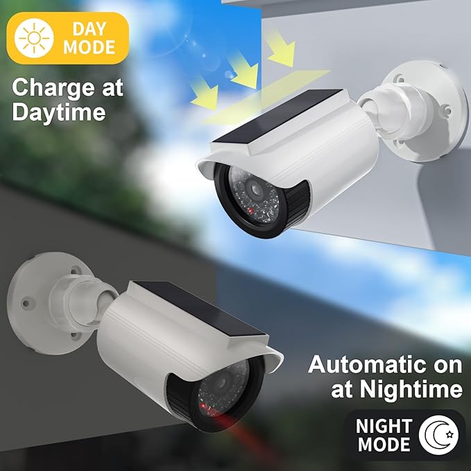 WALI Fake Dummy Camera, Solar Powered Fake Security Camera - Image 5