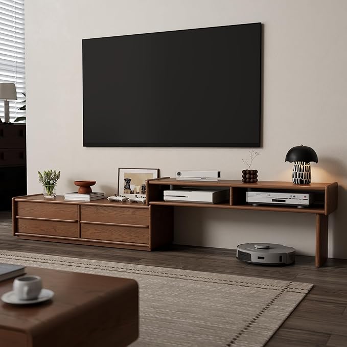 YQJJGL Solid Wood TV Stand for TVs up to 65 Inch， Walnut TV Stand - Image 8