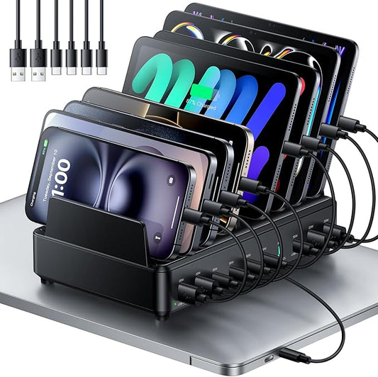 400W Charging Station for Multiple Devices, 10 Port Double PD 100W USB C by Rocoren