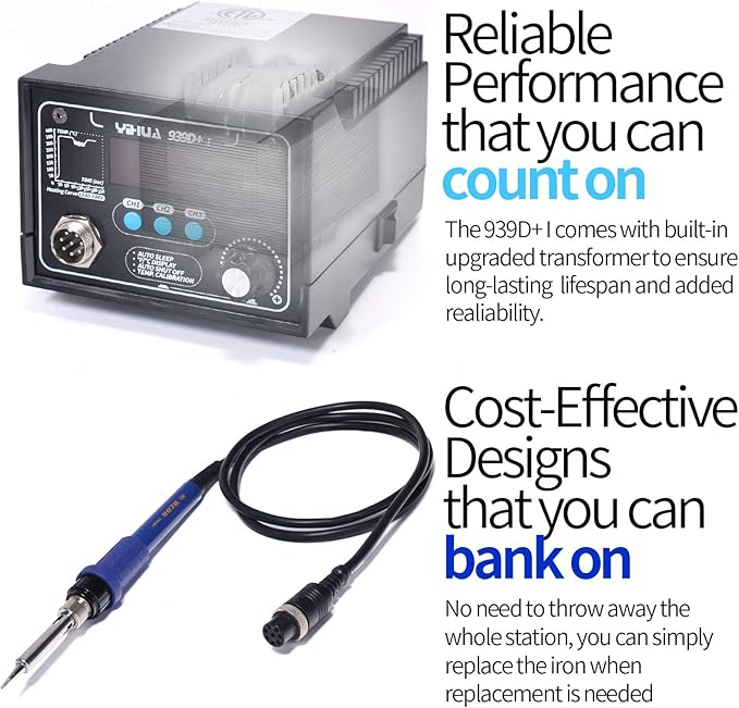 YIHUA 939D+ I Soldering Station, 75 Watt Equivalent - Image 5