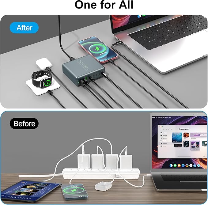 USB C Charger Block, 525W 8-Port GaN Fast Charging Station Hub - Image 9