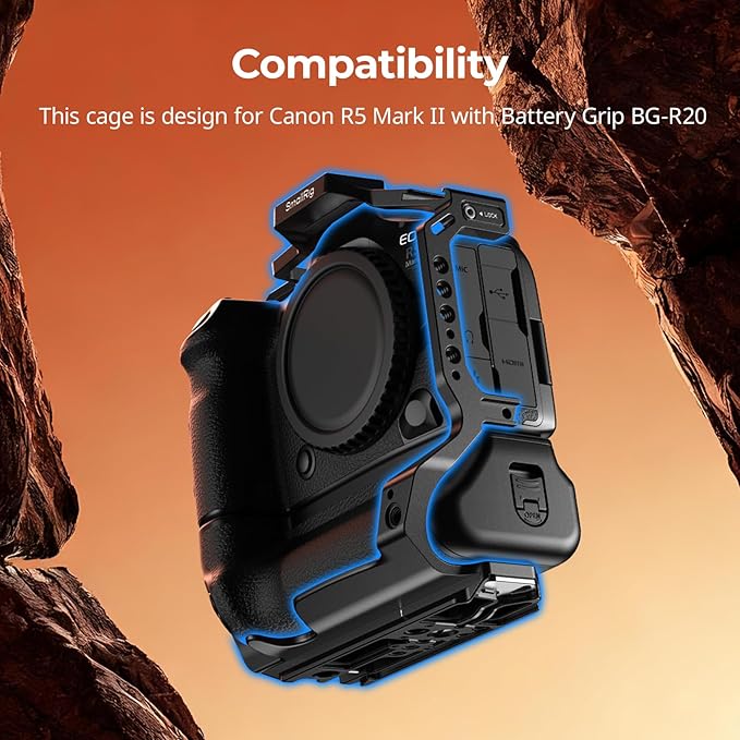 SmallRig R5 Mark II with Battery Grip BG-R20 Camera Cage - Image 2