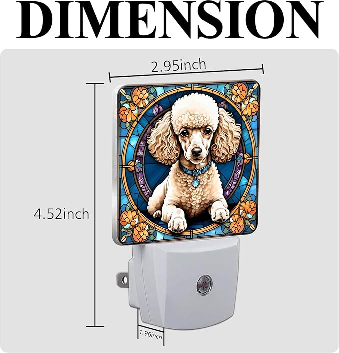 PODMemory Poodle Stained Glass Night Lights Plug into Wall - Image 2