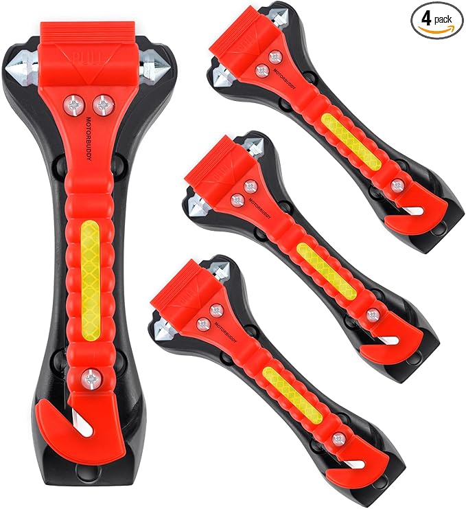 MOTORBUDDY 4-Pack Emergency Escape Hammer Seat Belt Cutter, Auto Car Safety by MOTOUDDY