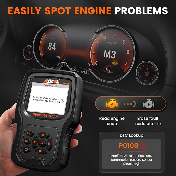 ANCEL AD530 OBD2 Scanner-Upgraded AD310, Car Code Reader - Image 3