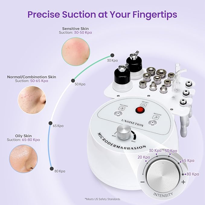 UNOISETION Diamond Microdermabrasion Machine Professional, 3 in 1 Dermabrasion - Image 5