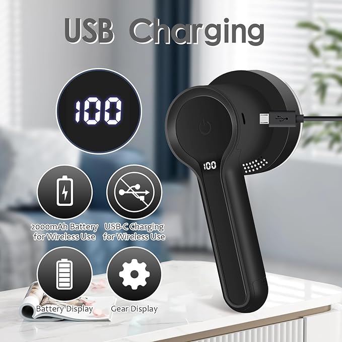 SUPER LINT Electric Fabric Shaver Electrostatic Brush, LED Display, - Image 5